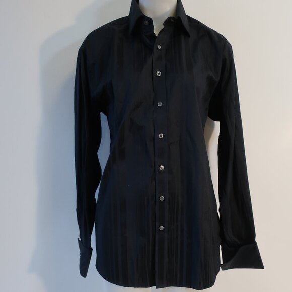 Mens Ted Baker Endurance Black Striped Button Down Shirt 16 /40.5 - Picture 1 of 7